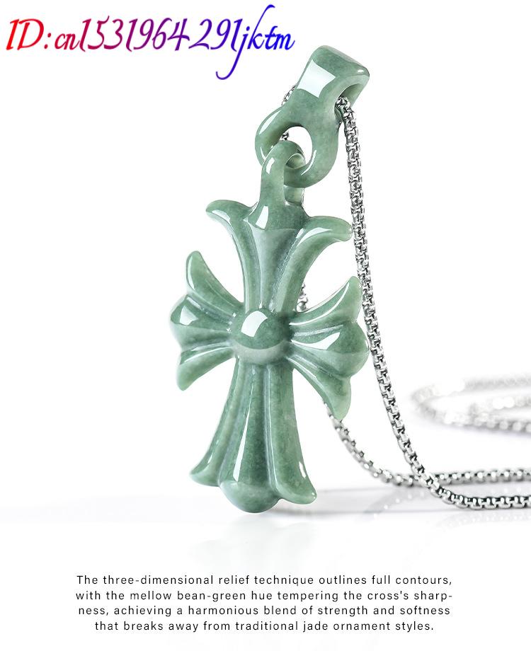 Natural Burmese Jadeite Cross  - đánh giá và giá Vintage Necklace