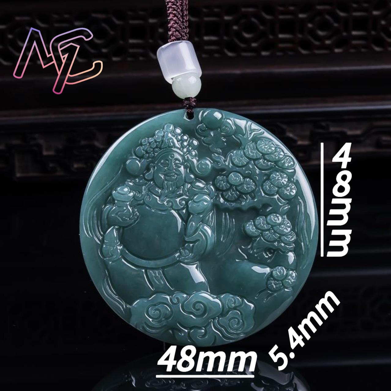 Burmese Jadeite God of Wealth  - đánh giá và giá Vintage Necklace