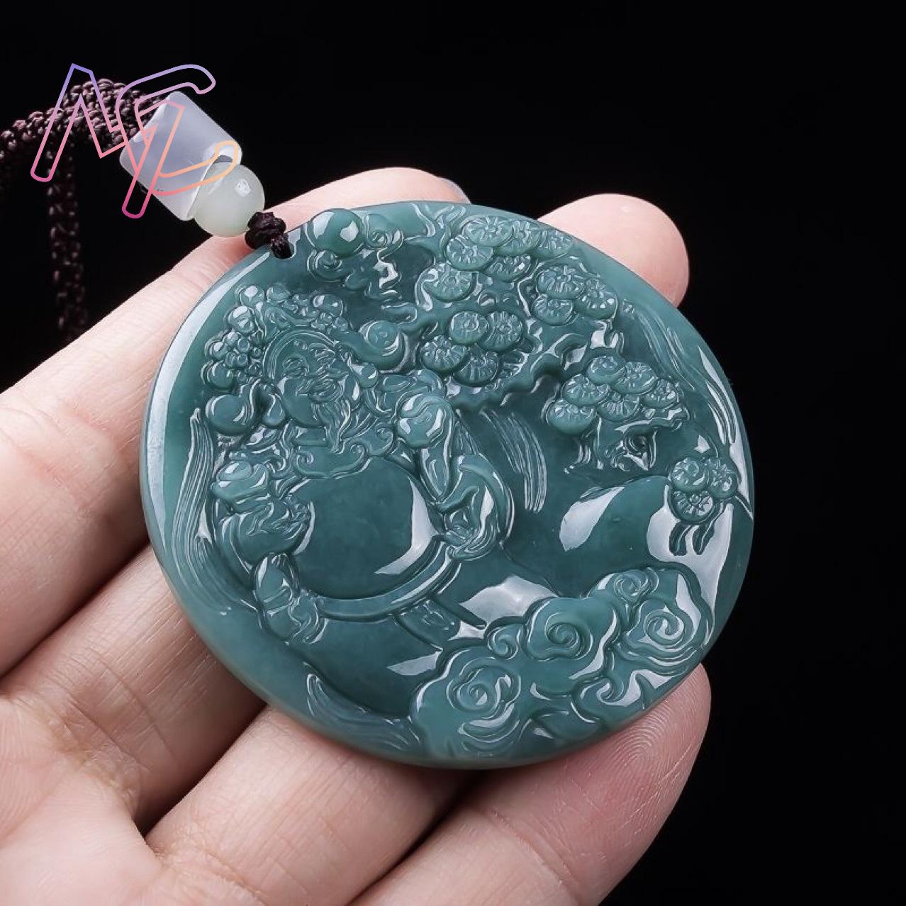 Burmese Jadeite God of Wealth  - đánh giá và giá Vintage Necklace