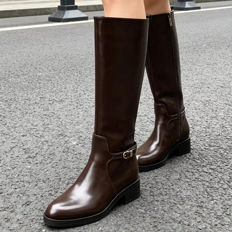 Vintage Brown Soft Leather Kne - đánh giá và giá Vintage Zipper