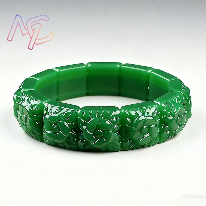 Real Jade Flower Bracelet Bang - đánh giá và giá Vintage Collector