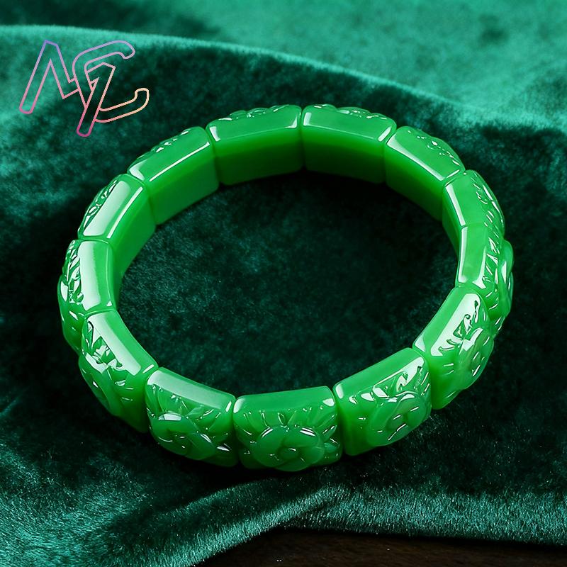 Real Jade Flower Bracelet Bang - đánh giá và giá Vintage Collector