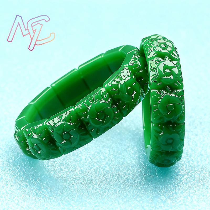 Real Jade Flower Bracelet Bang - đánh giá và giá Vintage Collector
