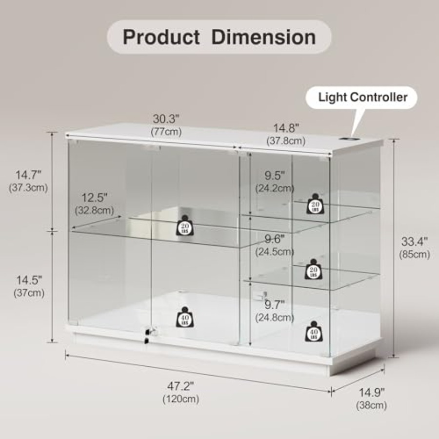 RGB Glass Display Cabinet with - đánh giá và giá Collectible & Vintage Dolls For Halloween