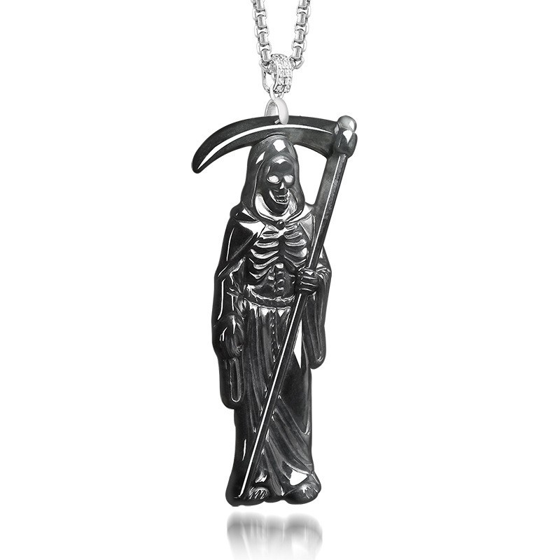 Burmese Jadeite Grim Reaper Pe - đánh giá và giá Vintage Necklace